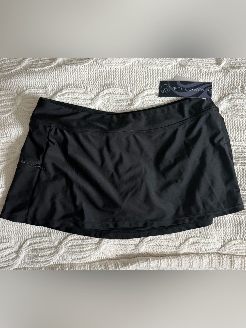 Aqua Couture Women’s Black Swim Skirt Bikini Bottom